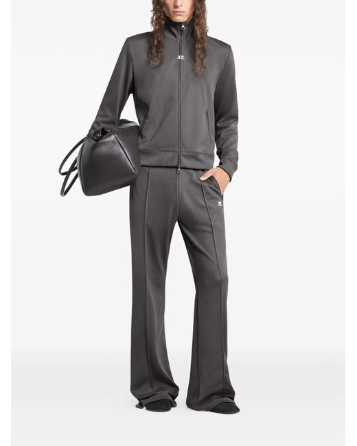 Courreges Gray Zip-Up Logo Jacket for men