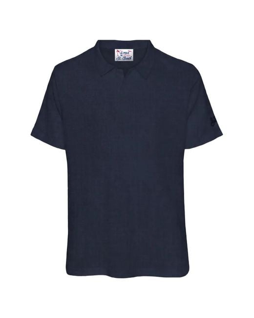 Mc2 Saint Barth Blue Fraser Short-Sleeve Polo Shirt for men