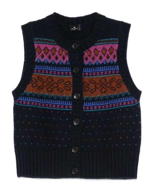 Cárdigan con cierre de botón Etro de color Blue