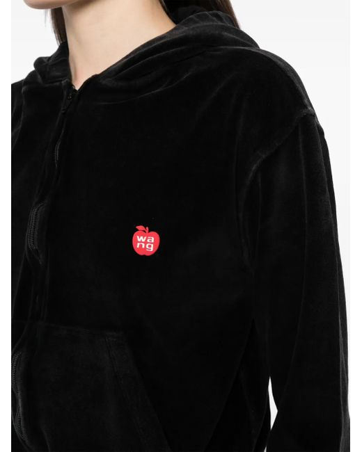 Alexander Wang Black Regular Fit Velor Sweatshirt