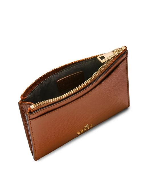 Furla Brown Camelia Card Case