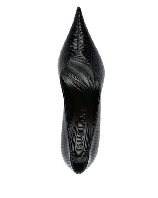 Mugler グレインレザーパンプス 95mm Black