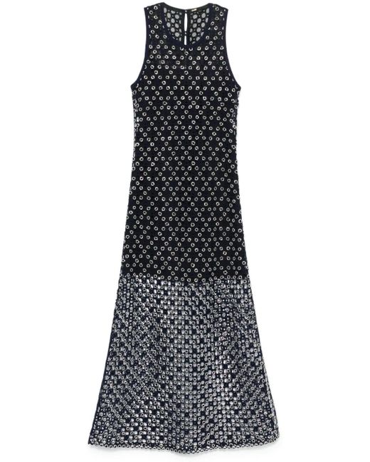 Maje Blue Beaded Maxi Dress