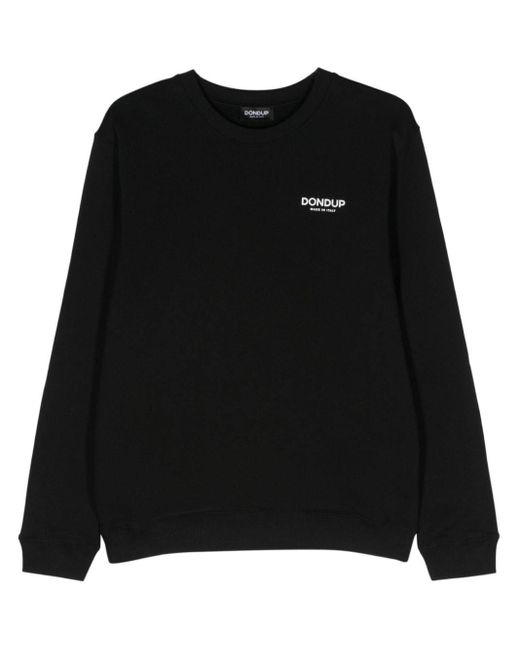 Dondup Black Logo-print Cotton Sweatshirt for men