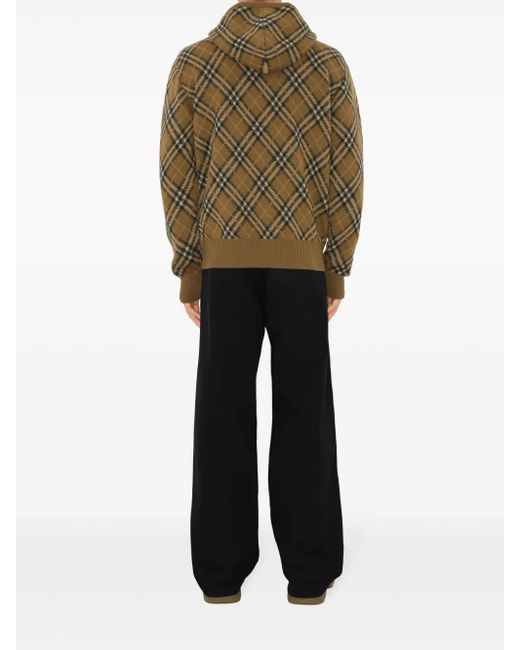 Burberry Green Wool-Mohair Blend Hooded Sweatshirt for men