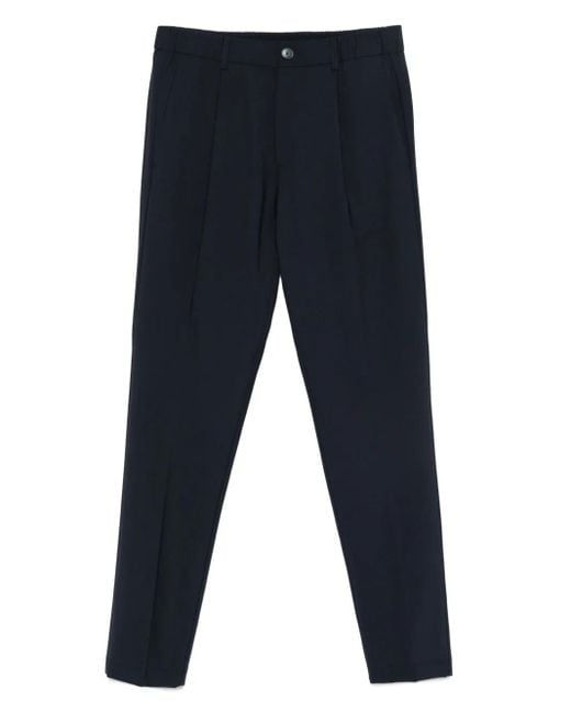 Pantaloni Con Pieghe Frontali di Herno in Blue da Uomo