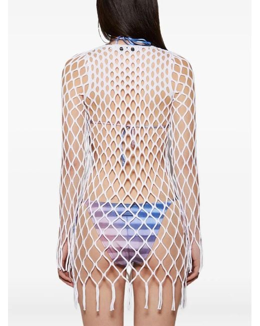 Vestido corto con flecos Christopher Esber de color White