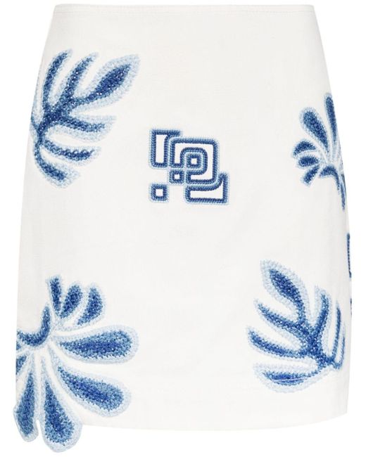Aje. Blue Esprit Patchwork-embroidered Miniskirt