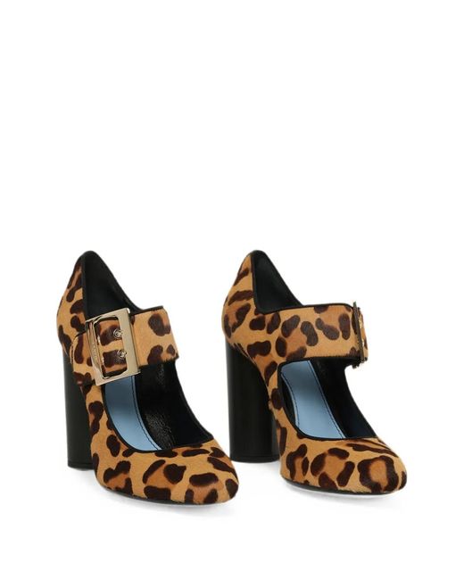 Lanvin White Leopard-Print Pumps