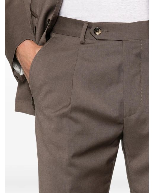 Manuel Ritz Brown Single-Breasted Two-Piece Suit for men
