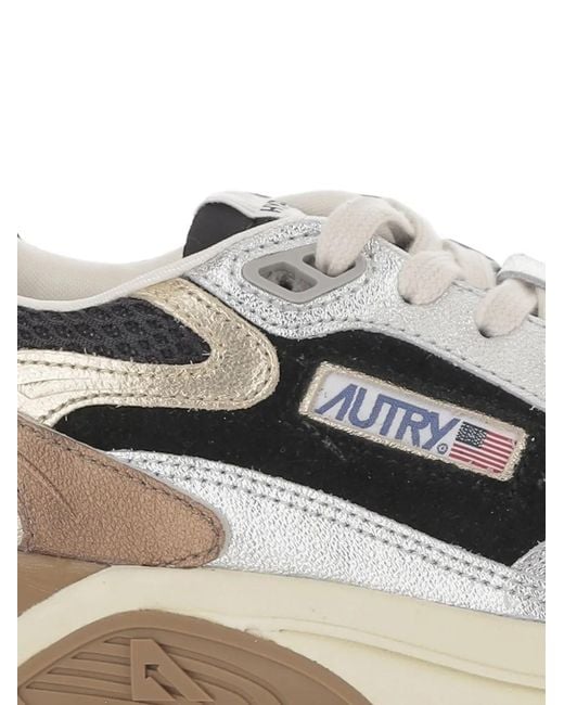Autry White Hyperway Mesh-Panel Sneakers