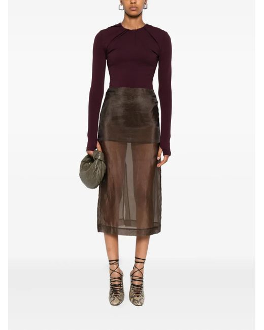Viktor & Rolf Purple Draped-Neckline Bodysuit