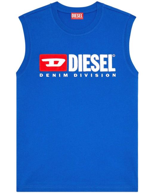 DIESEL Blue T-isco-div Logo-print Tank Top for men