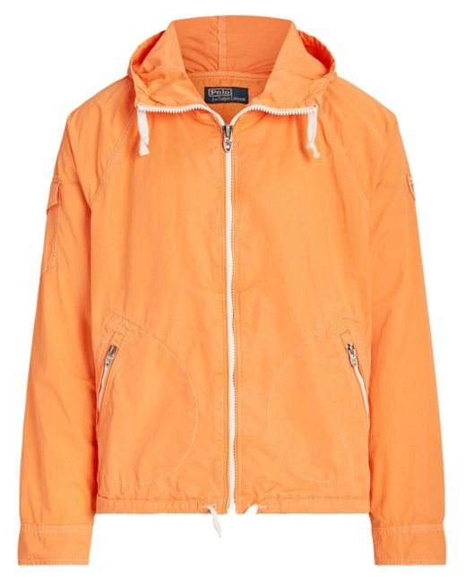 Polo Ralph Lauren Orange Logo-patch Twill Hooded Jacket for men