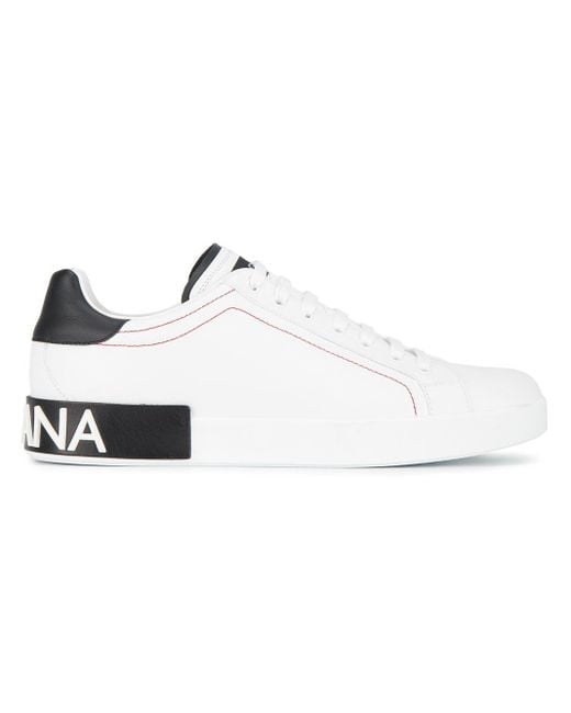 Dolce & Gabbana White Portofino Lace-up Sneakers for men