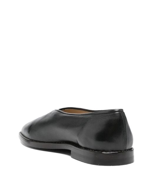 Lemaire Black Flat Piped Slippers for men