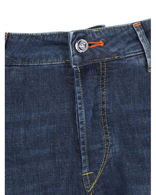 Hand Picked Blue Ravello Logo-Patch Jeans for men