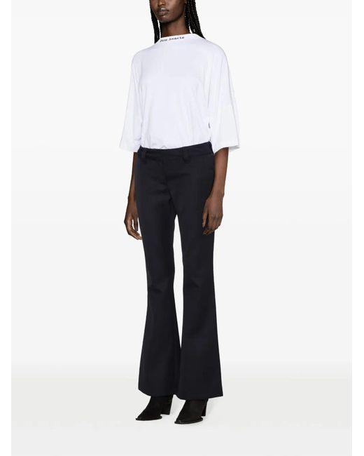 Palm Angels Blue Flared Pants