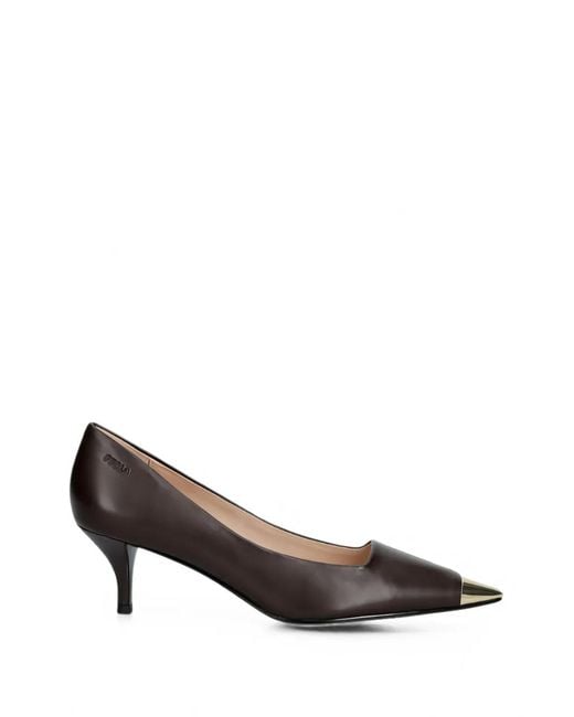 Furla Brown Metal-Tip Leather Pumps