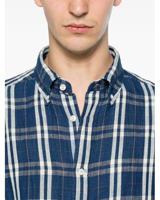 Gant Blue Chemise Boutonnée À Carreaux Vichy for men