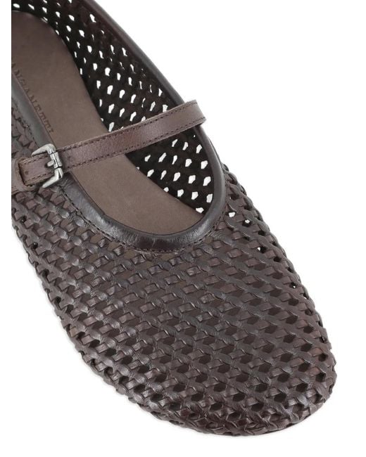 Pantanetti White Woven Strap Ballet Flats