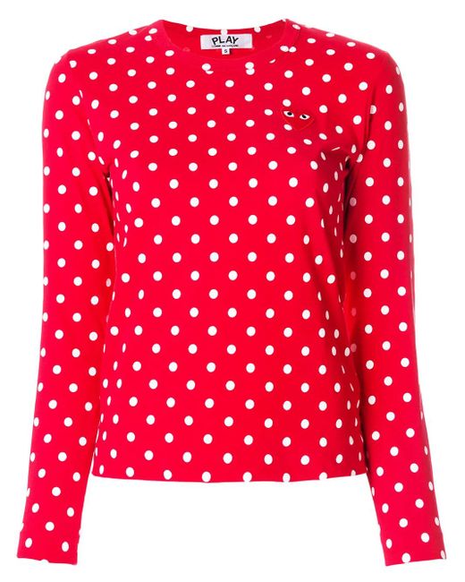 COMME DES GARÇONS PLAY Red Polka Dot Top