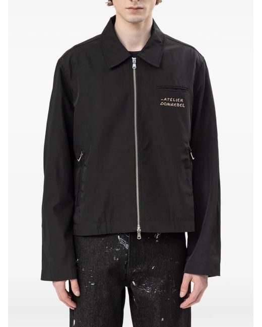 DOMREBEL Black Backstage Embroidered Jacket for men
