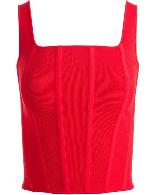 Alice + Olivia Sariah コルセットトップ Red