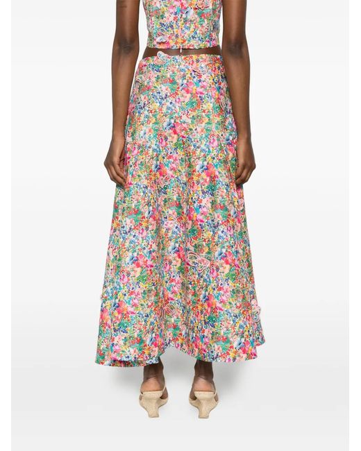 Farm Rio White Jupe Maxi À Appliqué Papillon