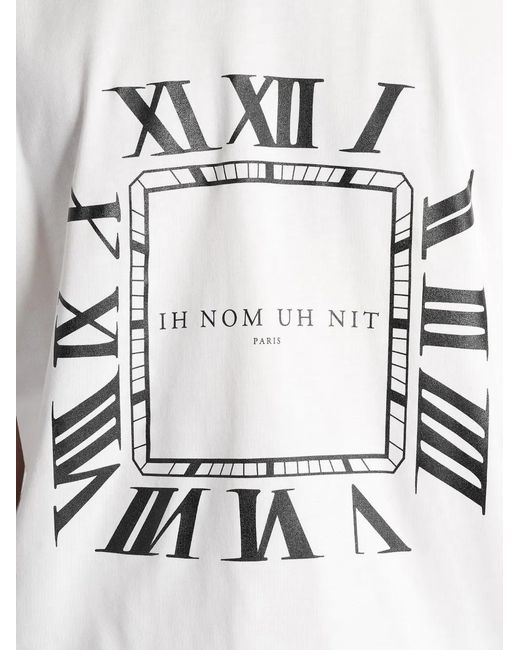 Ih Nom Uh Nit White Graphic-Print Cotton T-Shirt for men