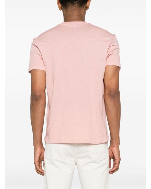 Tom Ford Meliertes T-Shirt mit Logo-Stickerei in Pink für Herren
