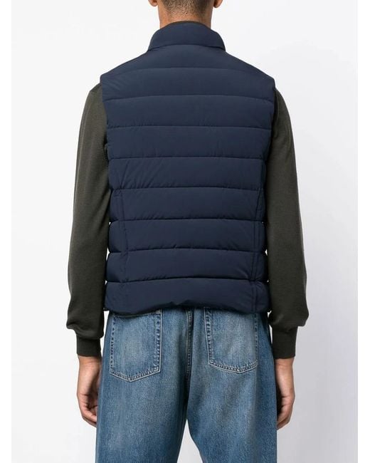 Moorer Blue Oliver Quilted Gilet for men