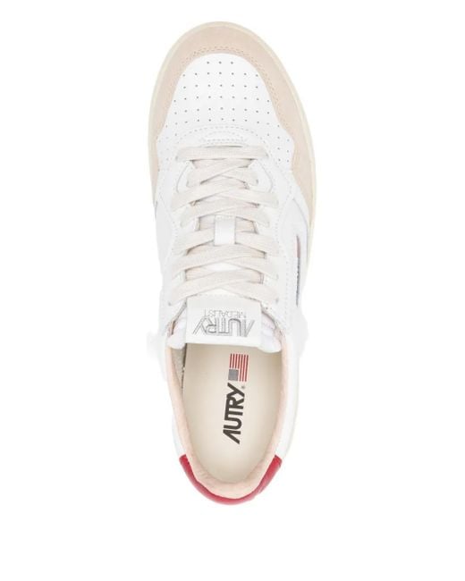Autry White 'Medalist Low' Suede Sneakers for men