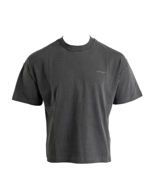 Carhartt Gray Logo-Embroidered T-Shirt for men