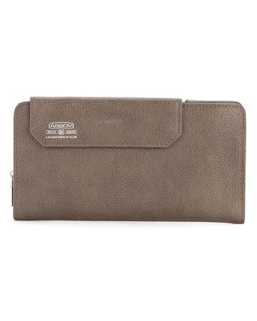 As2ov Brown Shrink Long Wallet for men