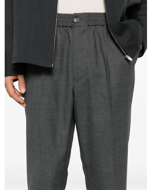AMI Gray Grey Virgin Wool Trousers for men