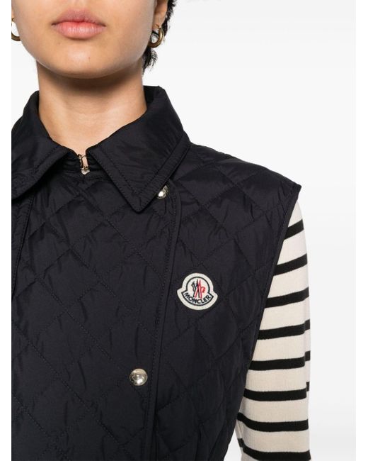 Moncler Black Padded Quilted Trench Coat