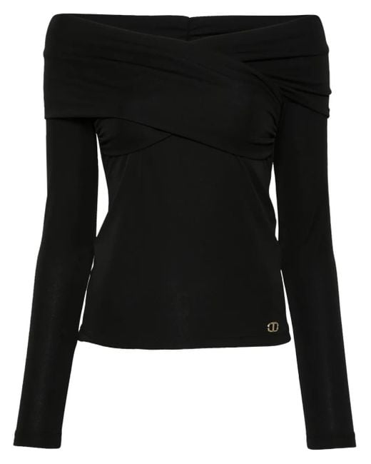 Twinset Black Off-Shoulder Blouse