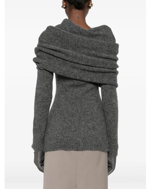 Entire studios Gray Bound Off-Shoulder Sweater