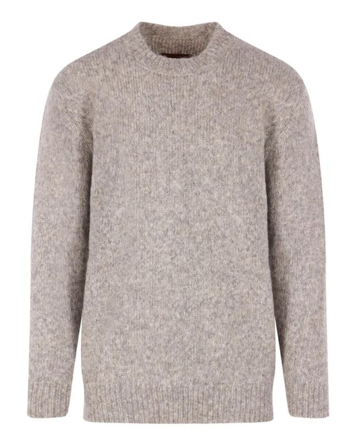Monitaly Gray Crew-Neck Sweater for men