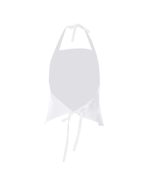 Elle White Open-Back Laces Top