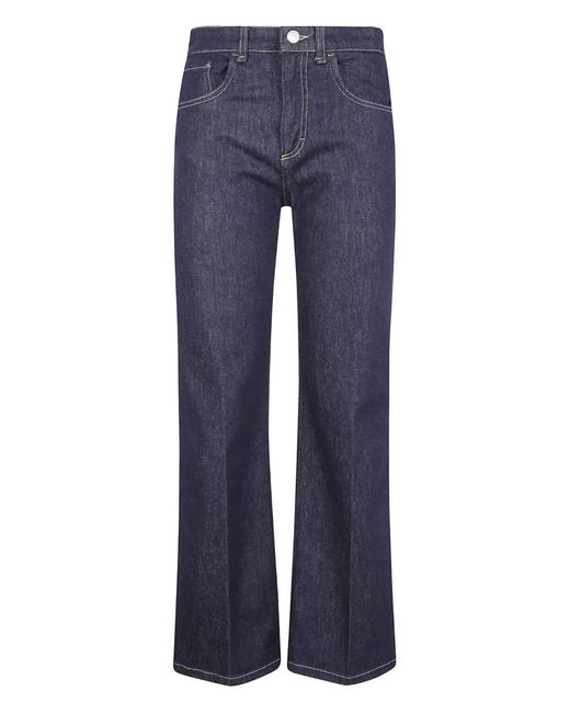 Seventy Blue Buttoned Straight-Leg Jeans