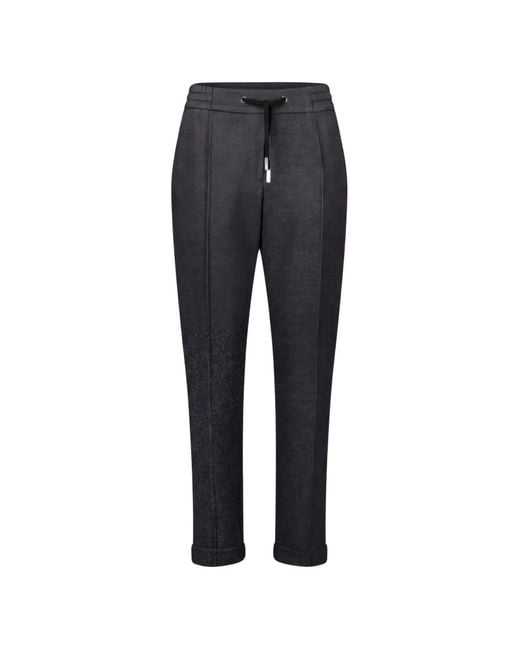BETTY&CO Blue Drawstring-Waist Turn-Up Trousers