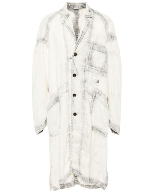 Maison Mihara Yasuhiro White Single-breasted Linen Coat for men