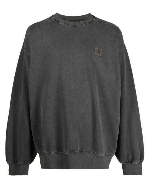 Carhartt Gray Acid-Wash Crew Neck Sweatshirt for men