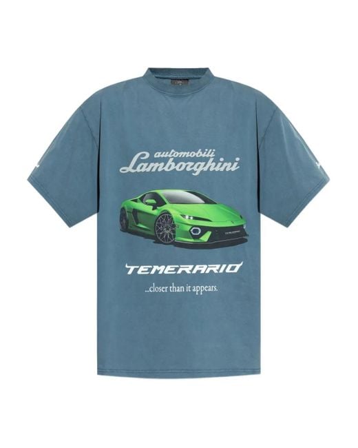 Balenciaga Blue Lamborgini Oversized Tshirt for men