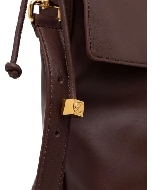 Coccinelle Brown Logo-Embossed Foldover Shoulder Bag