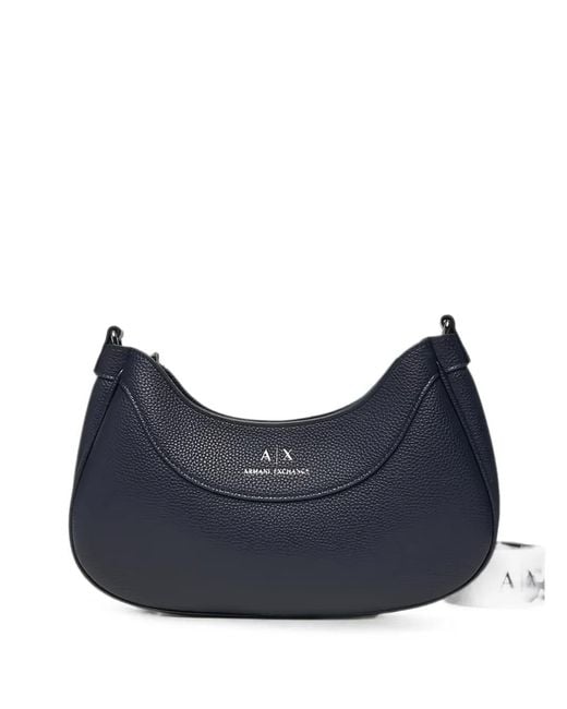 ARMANI EXCHANGE Blue Logo-Print Shoulder Bag