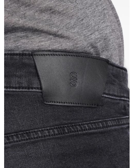 Salvatore Santoro Black Logo-Patch Jeans for men