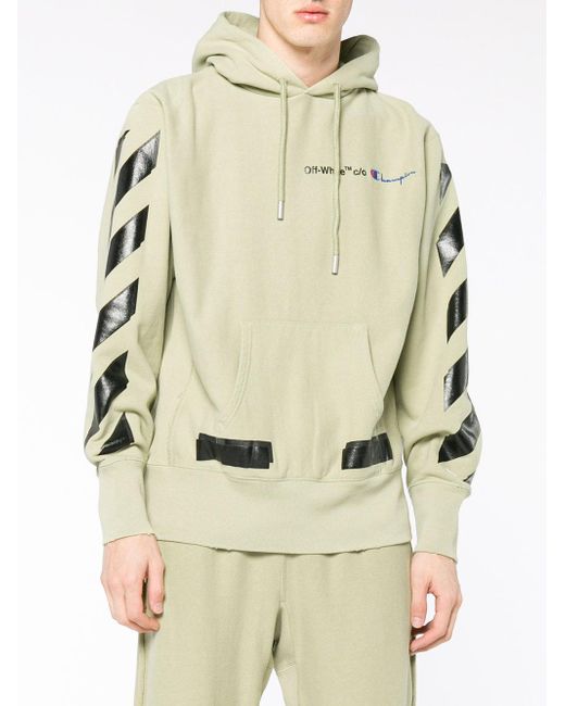 jam natuurpark Autonoom Off-White c/o Virgil Abloh X Champion Hoodie With Logo in Green for Men |  Lyst UK